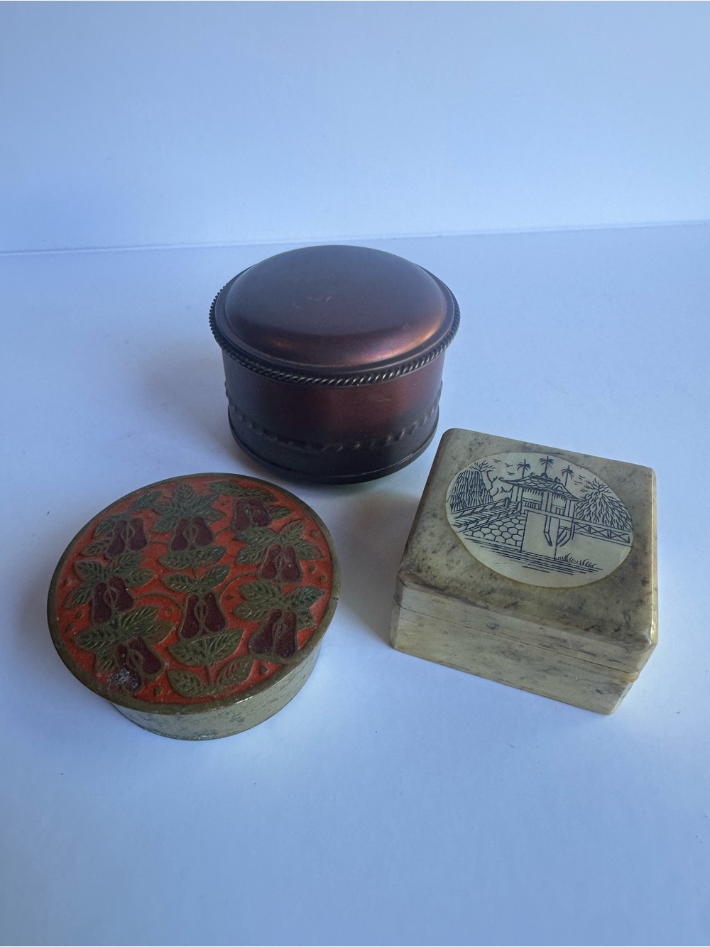 Set of Three Decorative Trinket Boxes